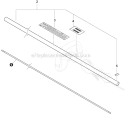 Main Pipe, Driveshaft Diagram and Parts List for SRM-266S T43313001001-T43313999999 Echo Trimmer