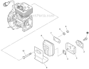Exhaust Diagram and Parts List for SRM-266S T43313001001-T43313999999 Echo Trimmer