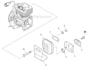 Exhaust Diagram and Parts List for SRM-266T T42411001001-T42411999999 Echo Trimmer