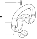 Front Handle Diagram and Parts List for SRM-266T T42512001001-T42512999999 Echo Trimmer