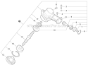 Gear Case Diagram and Parts List for SRM-266T T42512001001-T42512999999 Echo Trimmer