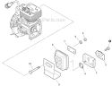 Exhaust Diagram and Parts List for SRM-266T T42512001001-T42512999999 Echo Trimmer