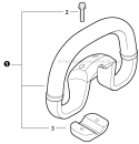 Front Handle Diagram and Parts List for SRM-266T T43413001001-T43413999999 Echo Trimmer