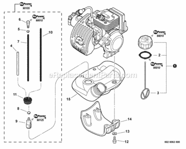 Fuel_System Diagram and Parts List for SRM-266U T42712001001 - T42712999999 Echo Trimmer