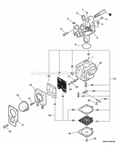 Carburetor_--_Rb-K84 Diagram and Parts List for SRM-266U T42712001001 - T42712999999 Echo Trimmer