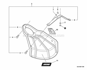 Debris_Shield_-_Metal Diagram and Parts List for SRM-266U T42712001001 - T42712999999 Echo Trimmer