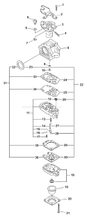 Page A Diagram and Parts List for SRM-310 04001001-04999999 Echo Trimmer