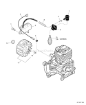 Page J Diagram and Parts List for SRM-410U S05704001001 - S05704999999 Echo Trimmer