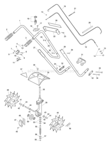 Page C Diagram and Parts List for TC-2100 Type 1E -023313-999999, Canada - 018677-999999 Echo Tiller