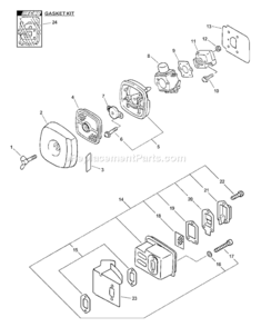 Page E Diagram and Parts List for TC-2100 Type 1E -023313-999999, Canada - 018677-999999 Echo Tiller