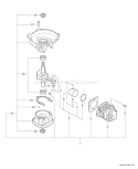 Page E Diagram and Parts List for TC-210 E14013001001 - E14013999999 Echo Tiller