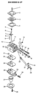 Page A Diagram and Parts List for TT-21A After S/N 055505 Echo Trimmer
