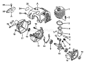 Page B Diagram and Parts List for TT-21A 001001-055504 Echo Trimmer