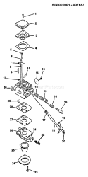 Page A Diagram and Parts List for TT-24A After S/N 001001 Echo Trimmer