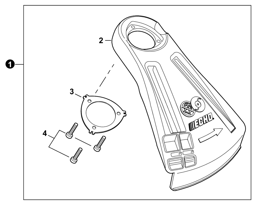 Debris Shield Diagram and Parts List for DSRM-2600U U56500001001 - U56500999999 Echo Charger