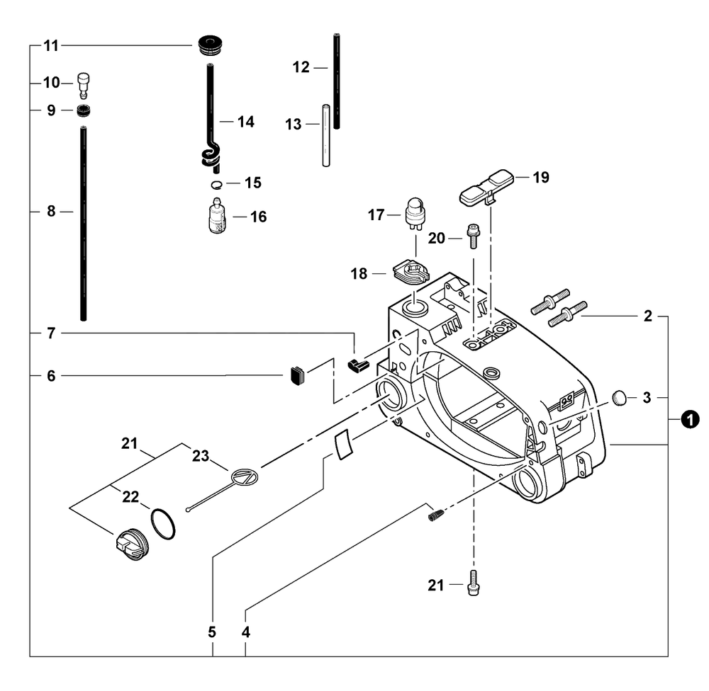 Fuel System Diagram and Parts List for CS-303T C83829001001 - C83829999999 Echo Chainsaw