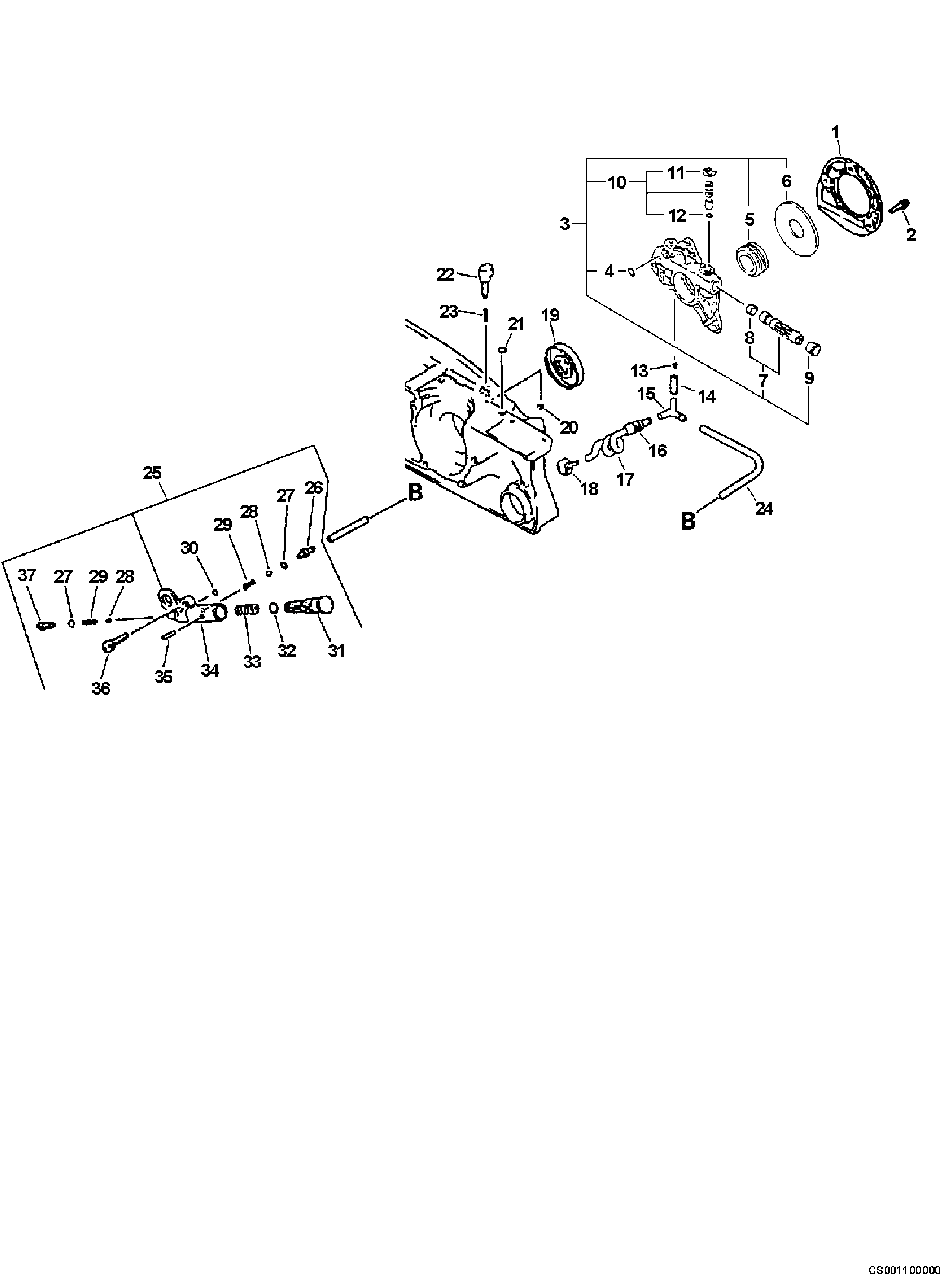 Auto-Oiler Diagram and Parts List for CS-8000 Type 1E Echo Chainsaw