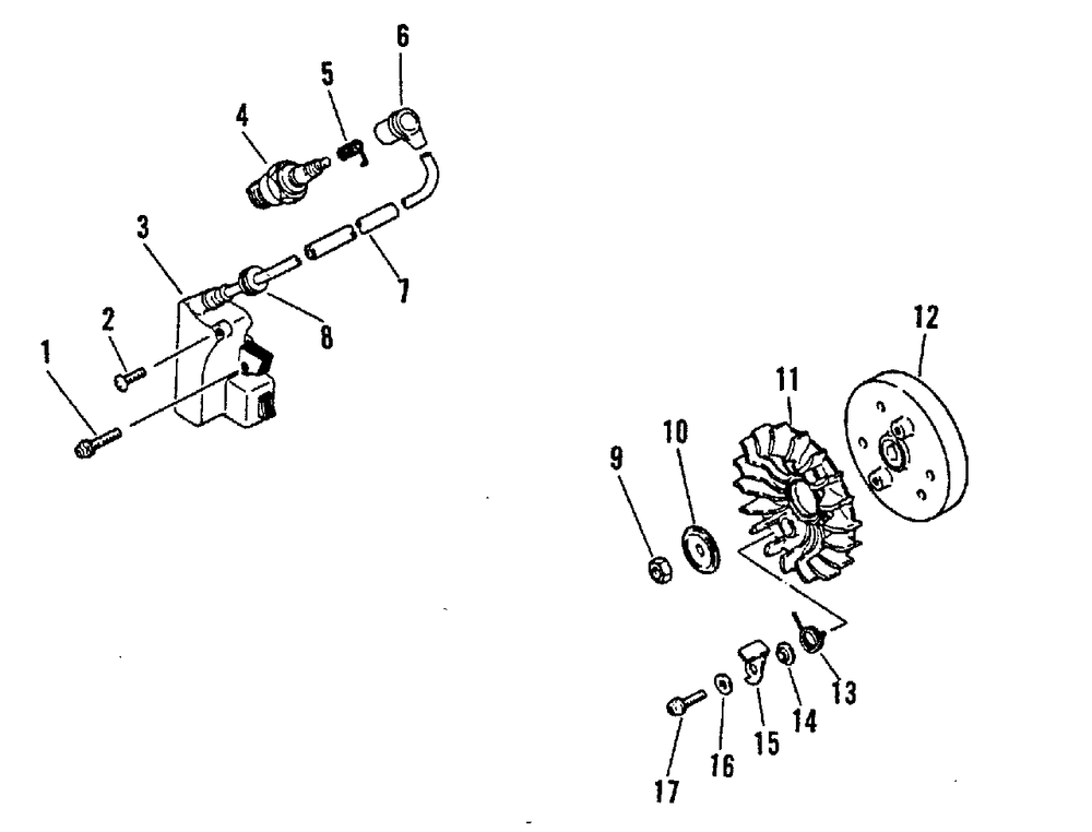 Ignition Diagram and Parts List for CS-4600 0033241 - 9999999 Echo Chainsaw