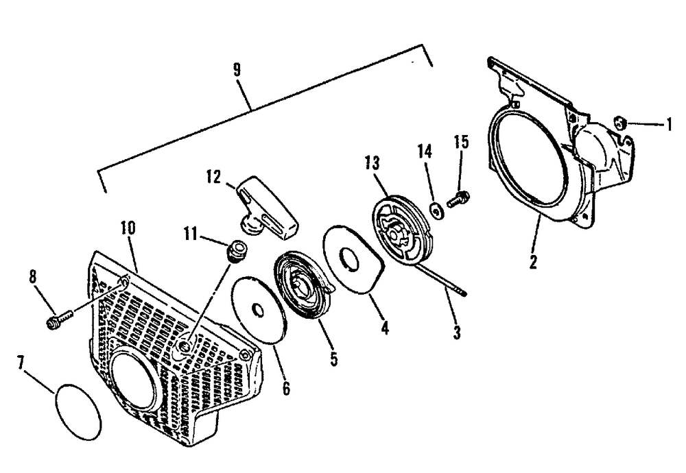 Starter Diagram and Parts List for CS-4600 0033241 - 9999999 Echo Chainsaw