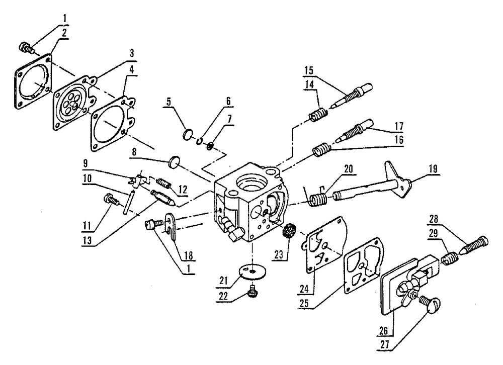 Carburetor Diagram and Parts List for PB-300E 0000000 - 0049616 Echo Leaf Blower / Vacuum