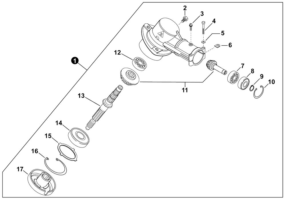 Gear Case Diagram and Parts List for SRM-22GES U54126001001 - U54126999999 Echo Trimmer