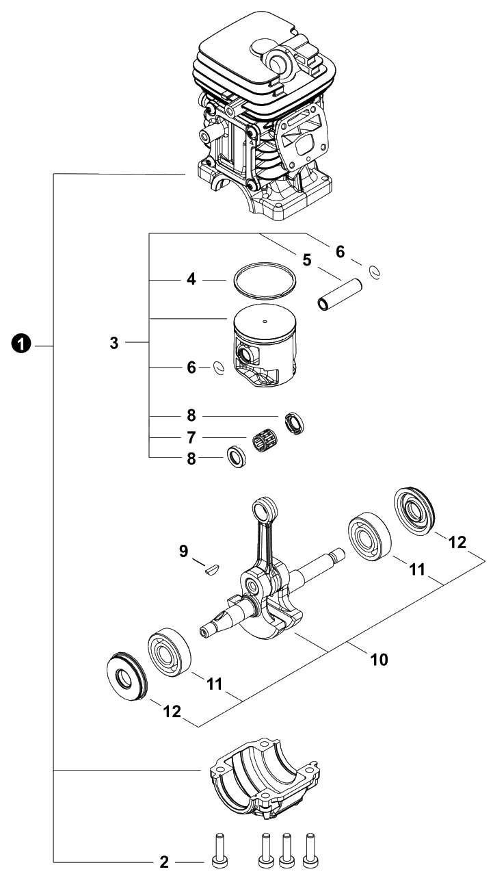 Engine Diagram and Parts List for CS-4010 C91315001001 - C91315999999 Echo Chainsaw