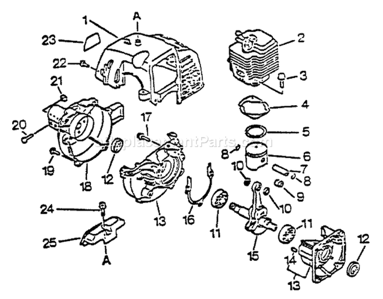 Page C Diagram and Parts List for GT-1100B 174349 - 181000 Echo Trimmer