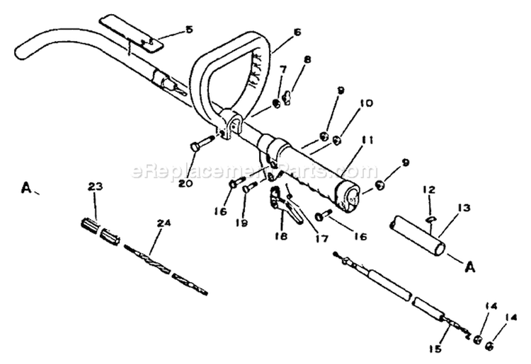 Page B Diagram and Parts List for GT-1100 051001 - 077000 Echo Trimmer