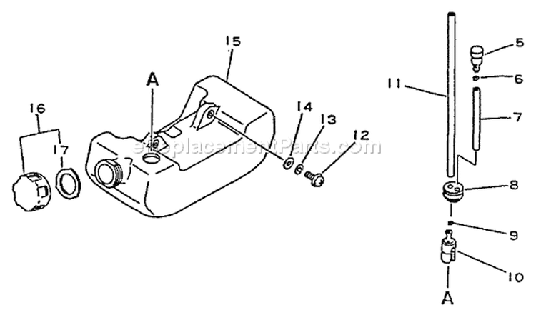 Page D Diagram and Parts List for GT-1100 051001 - 077000 Echo Trimmer