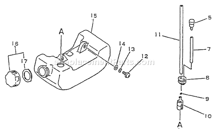 Page D Diagram and Parts List for GT-1100 077001 - 098000 Echo Trimmer
