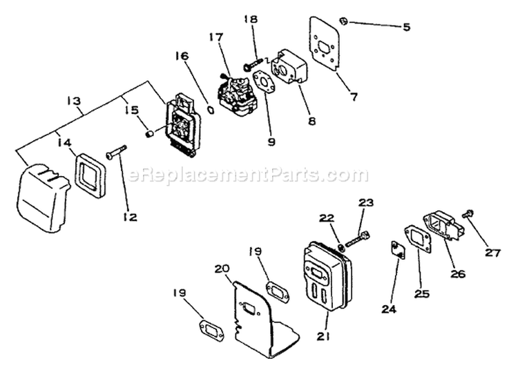 Page F Diagram and Parts List for GT-1100 077001 - 098000 Echo Trimmer