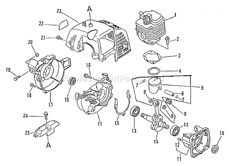 Page C Diagram and Parts List for GT-1100 098001 - 126000 Echo Trimmer
