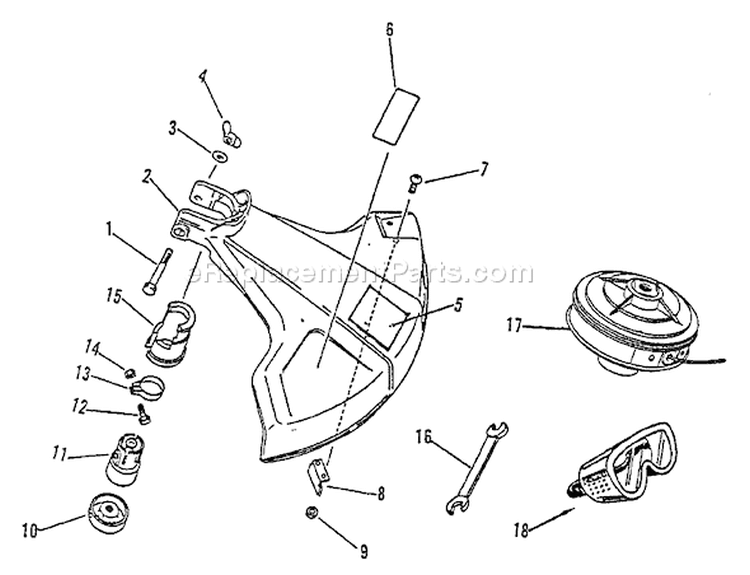 Page E Diagram and Parts List for GT-1100 098001 - 126000 Echo Trimmer