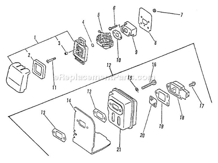 Page F Diagram and Parts List for GT-1100 098001 - 126000 Echo Trimmer