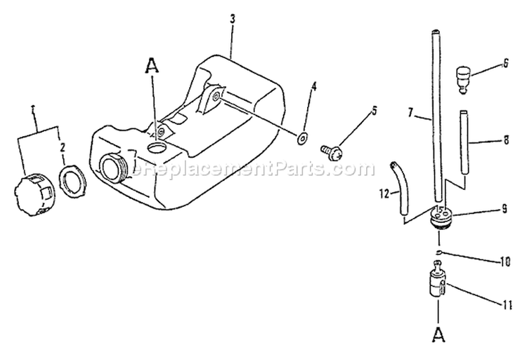 Page D Diagram and Parts List for GT-1100 126001 - 174348 Echo Trimmer