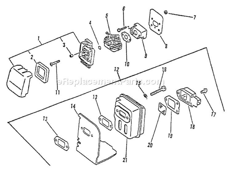 Page F Diagram and Parts List for GT-1100 126001 - 174348 Echo Trimmer