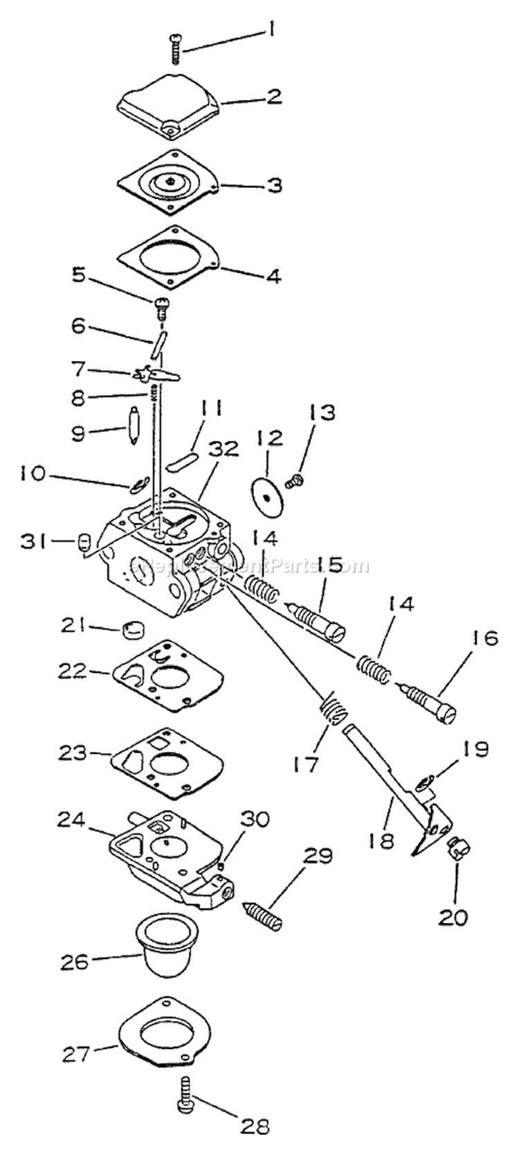 Page A Diagram and Parts List for GT-1100 181001 - 252599 Echo Trimmer