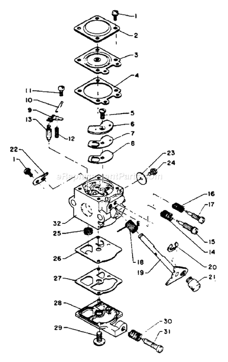 Page A Diagram and Parts List for GT-140B  Echo Trimmer