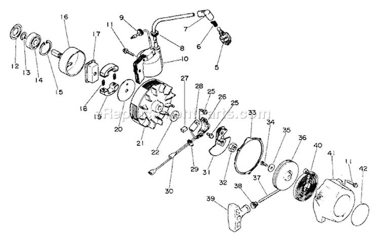 Page F Diagram and Parts List for GT-160A  Echo Trimmer