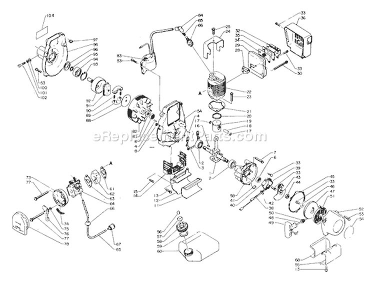 Page B Diagram and Parts List for GT-160  Echo Trimmer
