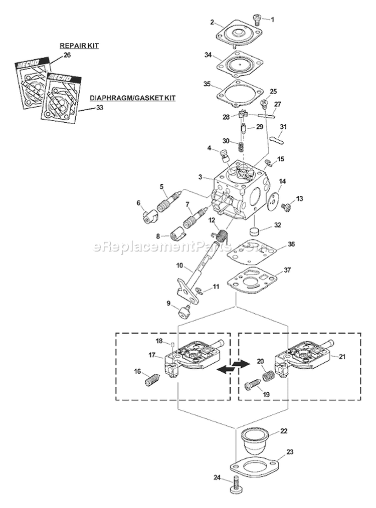 Page A Diagram and Parts List for GT-2000EZR  Echo Trimmer