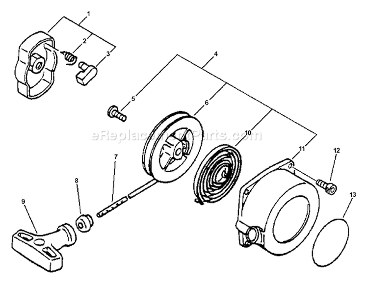 Page F Diagram and Parts List for GT-2000R Type 1E Echo Trimmer