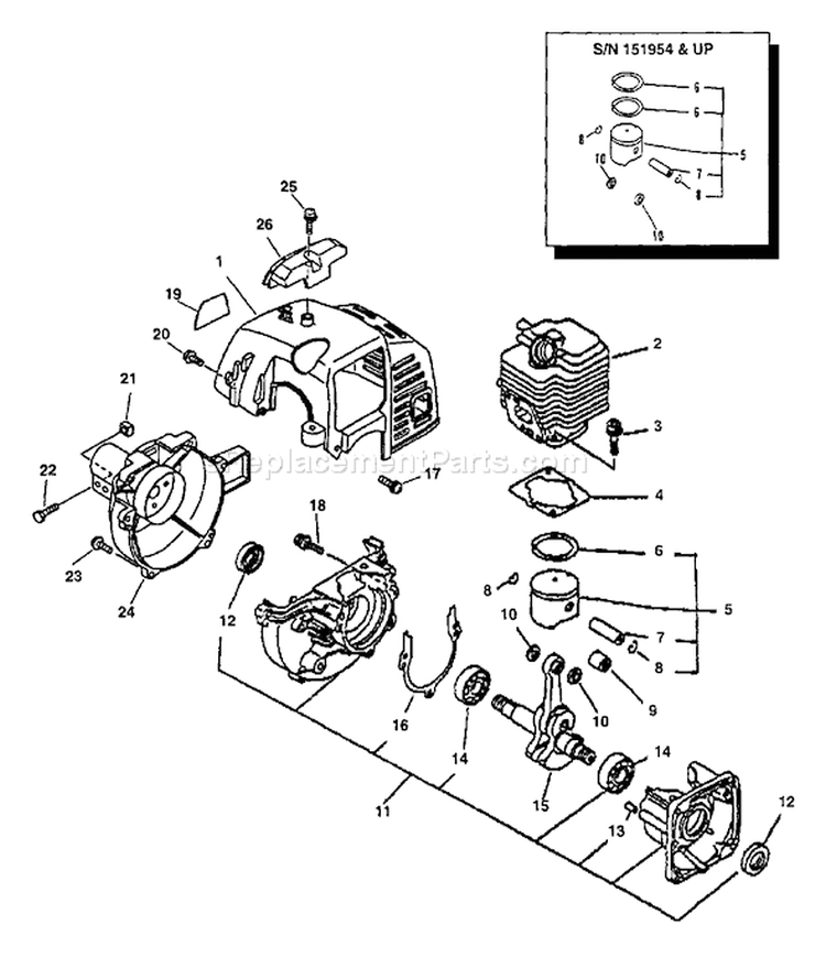 Page G Diagram and Parts List for GT-2000 001001 - 151954 Echo Trimmer