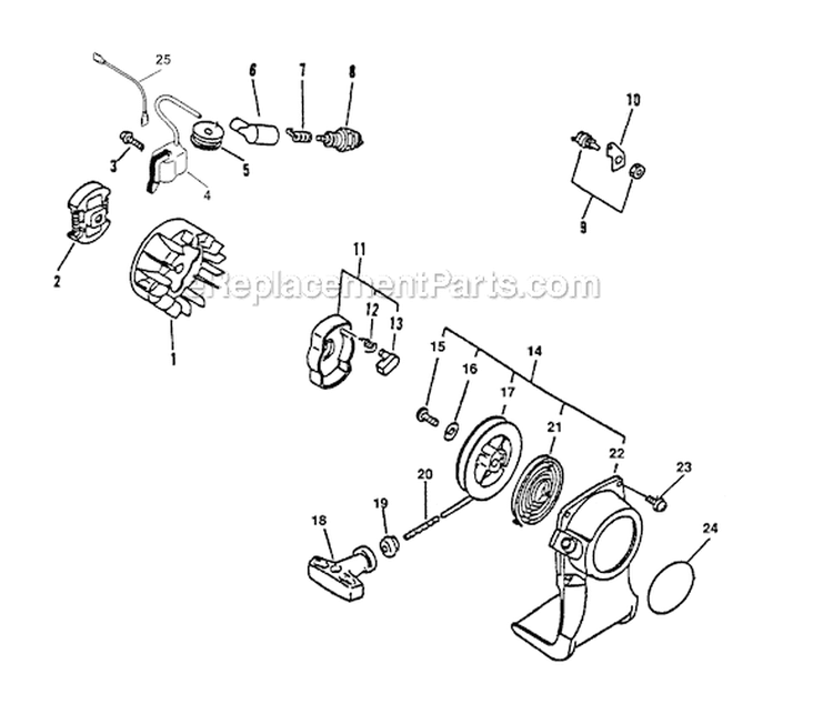 Page E Diagram and Parts List for GT-2000 Type 1E -001001 - 229418 Echo Trimmer