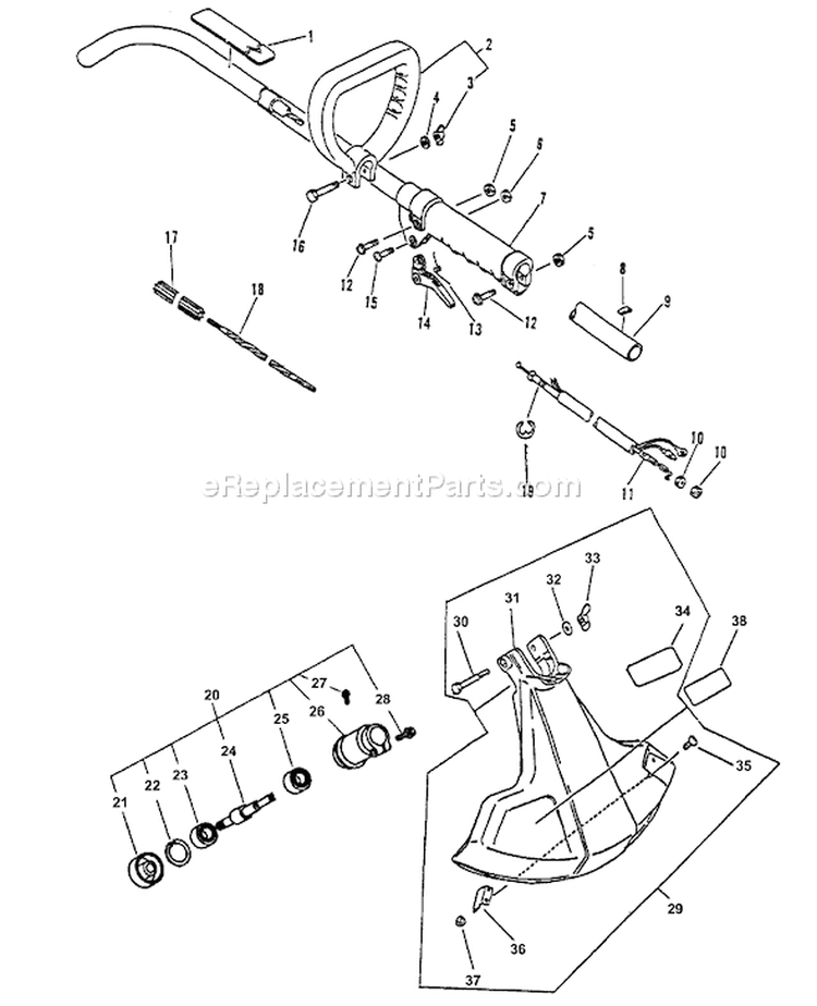 Page C Diagram and Parts List for GT-2000 Type 1E -After S/N 229419 Echo Trimmer
