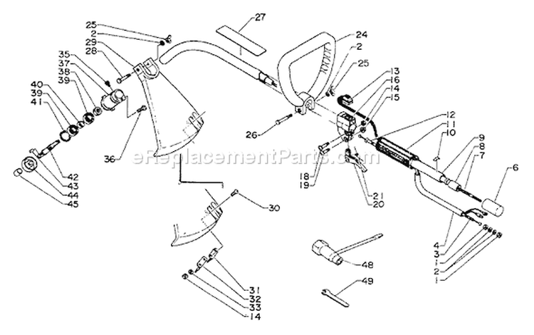Page B Diagram and Parts List for GT-200BE  Echo Trimmer