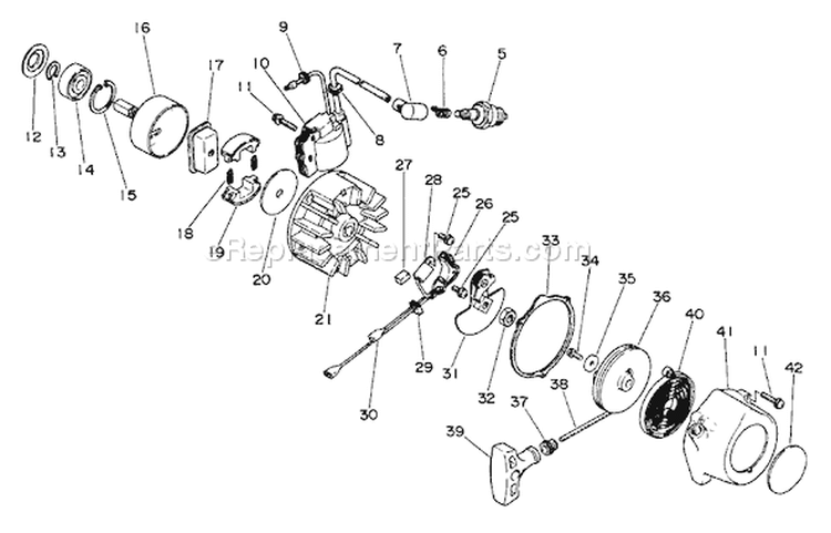 Page F Diagram and Parts List for GT-200B  Echo Trimmer