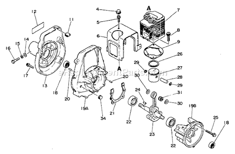 Page C Diagram and Parts List for GT-200CE  Echo Trimmer