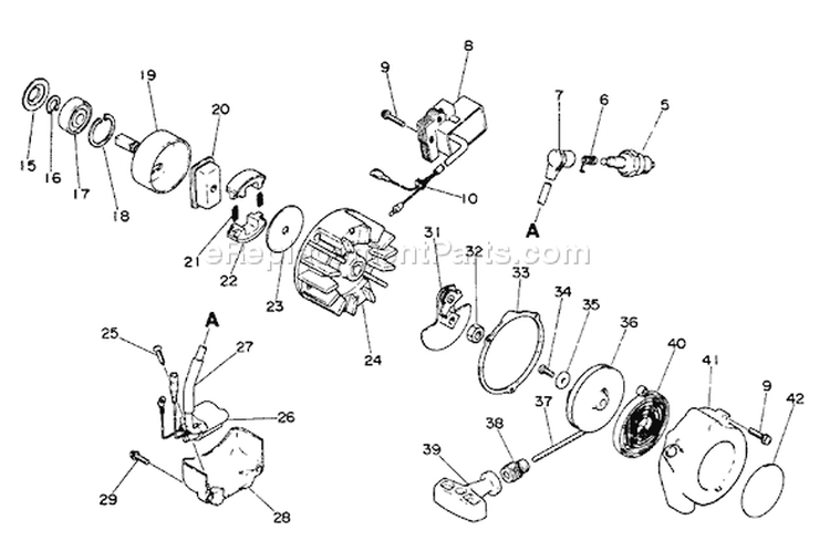 Page F Diagram and Parts List for GT-200CE  Echo Trimmer