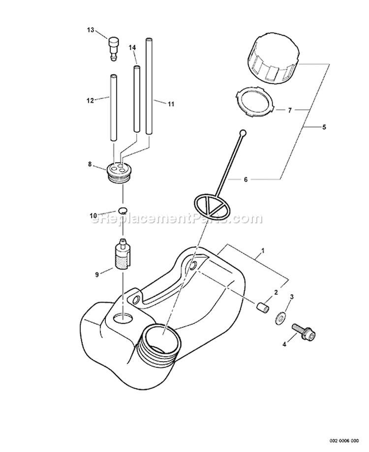 Page F Diagram and Parts List for GT-200R 05001001 - 05084365 Echo Trimmer